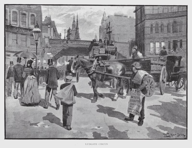 Ludgate Sirkus (litho) tekijältä William Luker