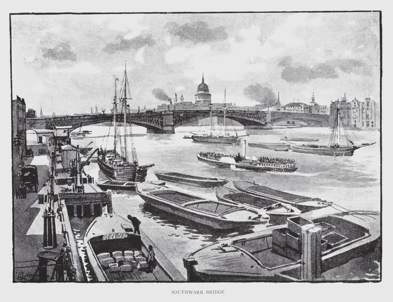 Southwark Bridge (litho) tekijältä William Luker
