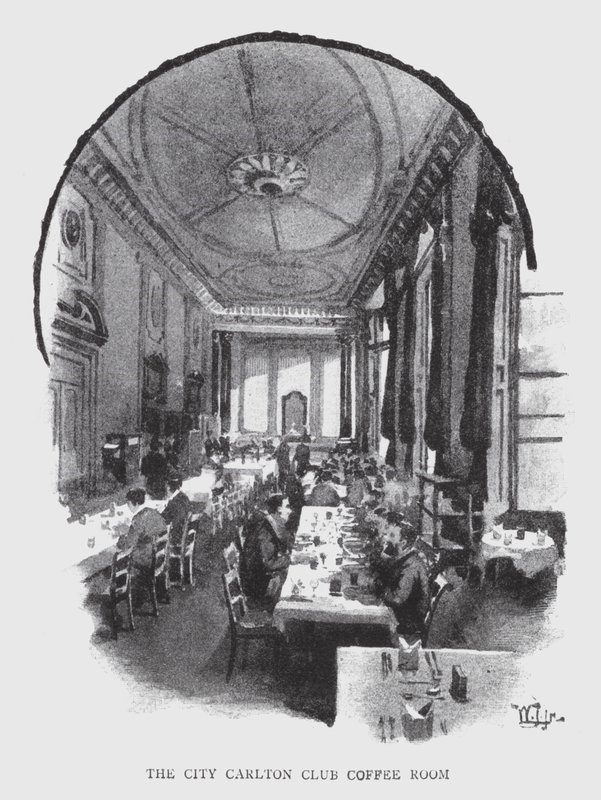 City Carlton Club -kahvihuone (litho) tekijältä William Luker