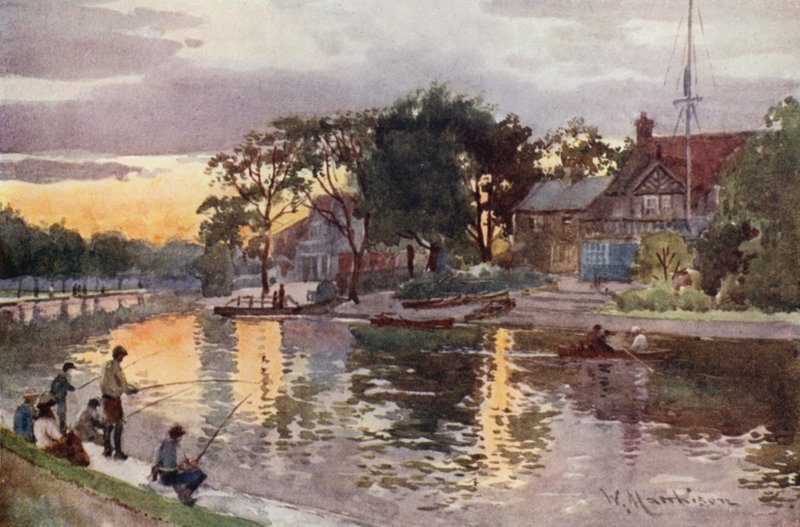 Yliopiston venetalot Camilla, auringonlasku tekijältä William Matthison