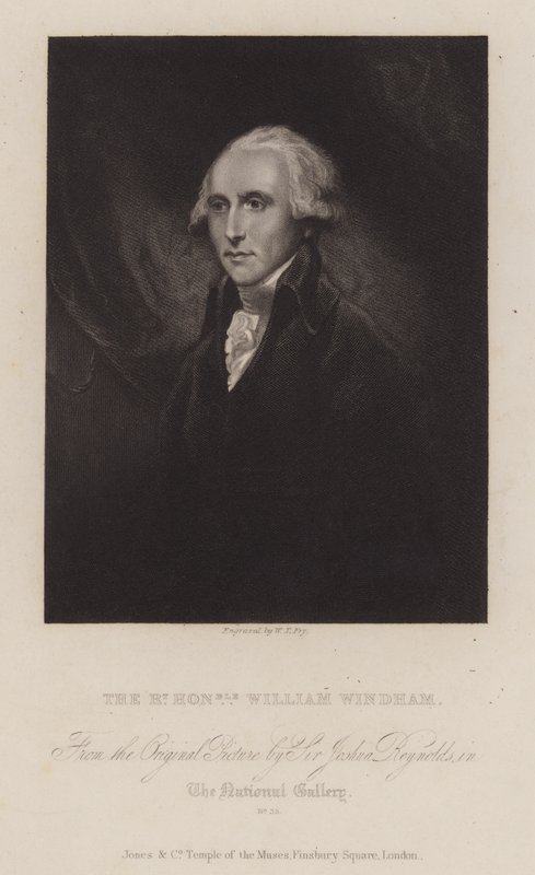 William Windham, englantilainen Whig-poliitikko (kaiverrus) tekijältä William Thomas Fry