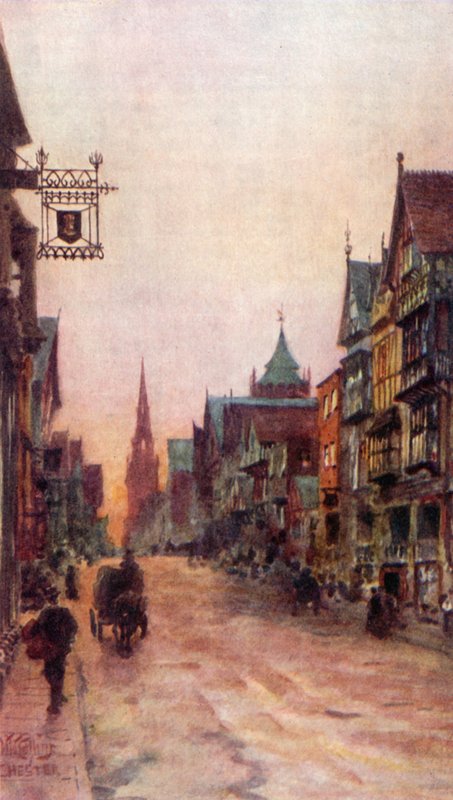 Chester, Eastgate Street (väri litho) tekijältä William Wiehe Collins