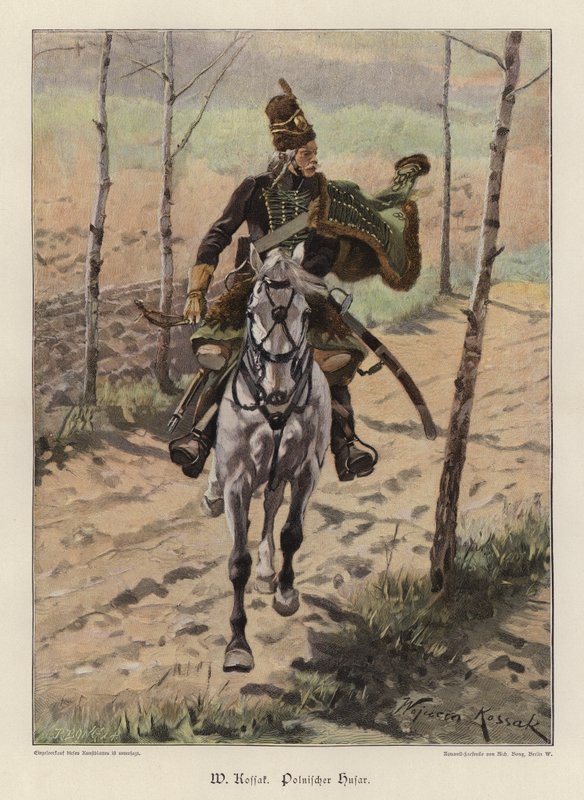Puolan husaari (väri litho) tekijältä Wojciech Kossak