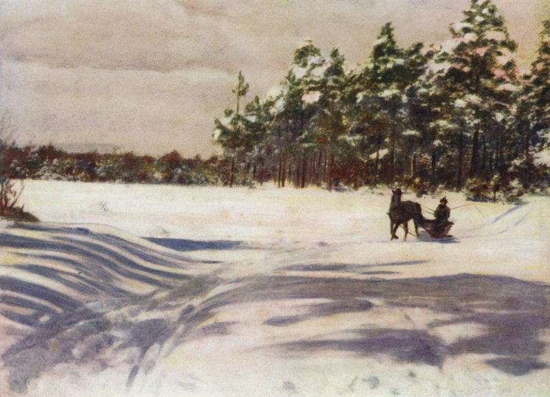 Talvimaisema Latviassa tekijältä after A. Langfier