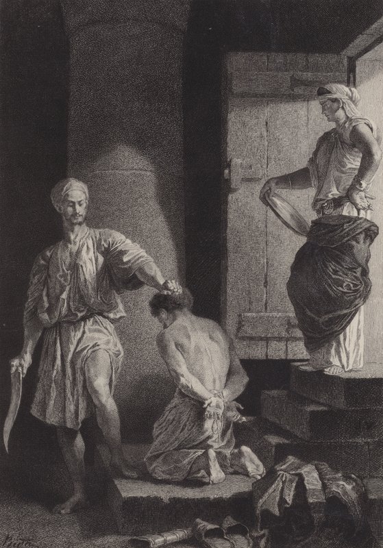 Johannes Kastajan pään mestaus tekijältä after Albert Robida