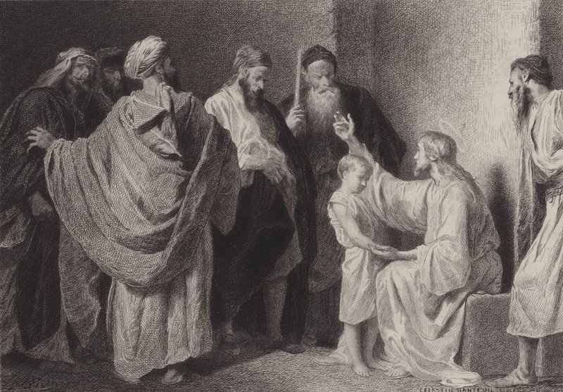 Jeesus ja lapsi tekijältä after Albert Robida