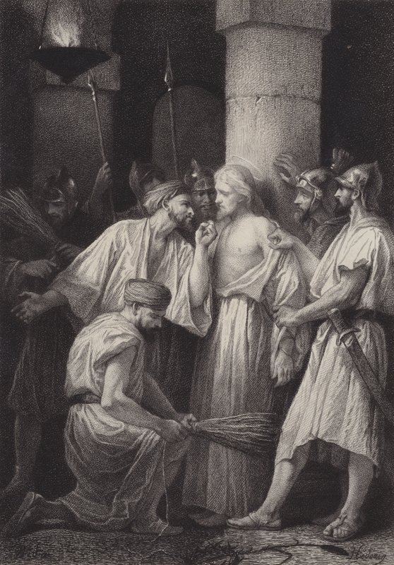 Jeesus luovutti sotilaille tekijältä after Albert Robida