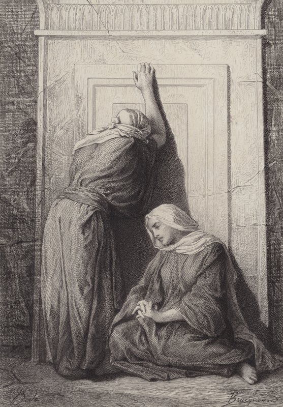 Maria Magdaleena ja toinen Maria tekijältä after Albert Robida