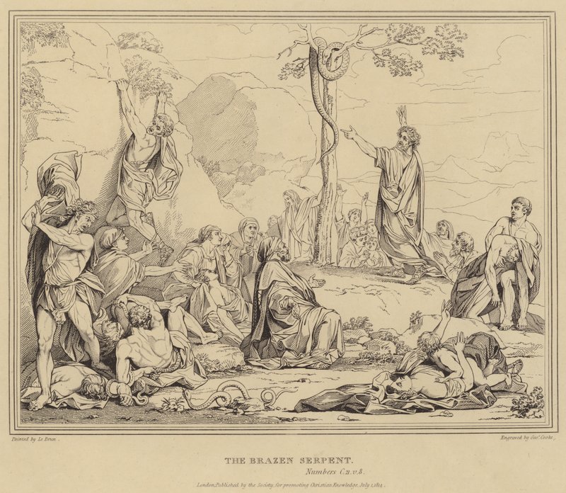 Rohkea käärme, numerot tekijältä after Charles Le Brun