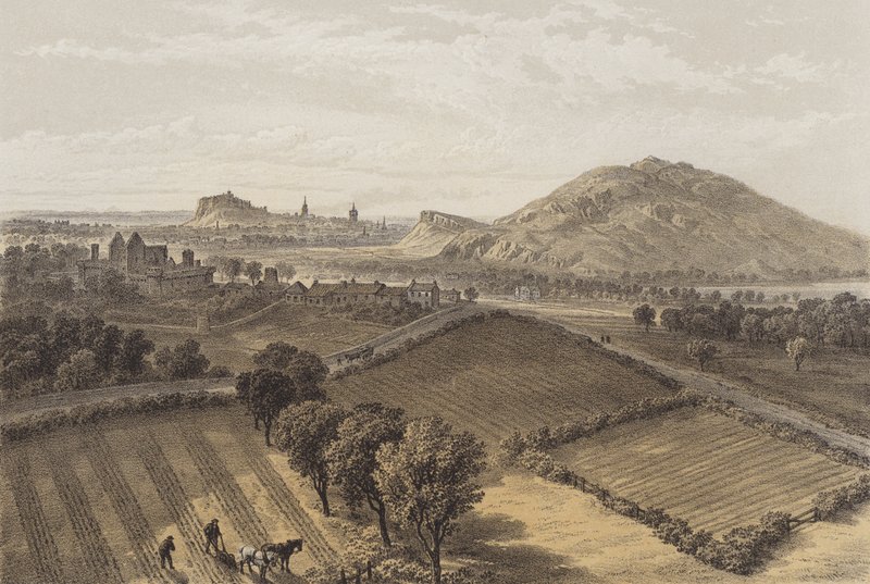 Edinburgh lähellä Craigmillarin linnaa (chromolitho) tekijältä after David Roberts