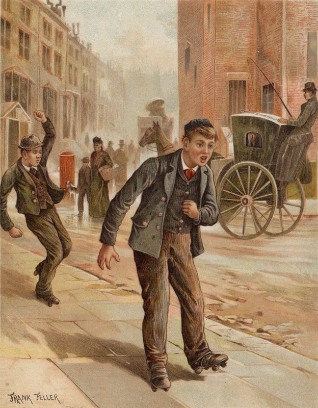 Epäilyttävä käänne (chromolitho) tekijältä after Frank Feller