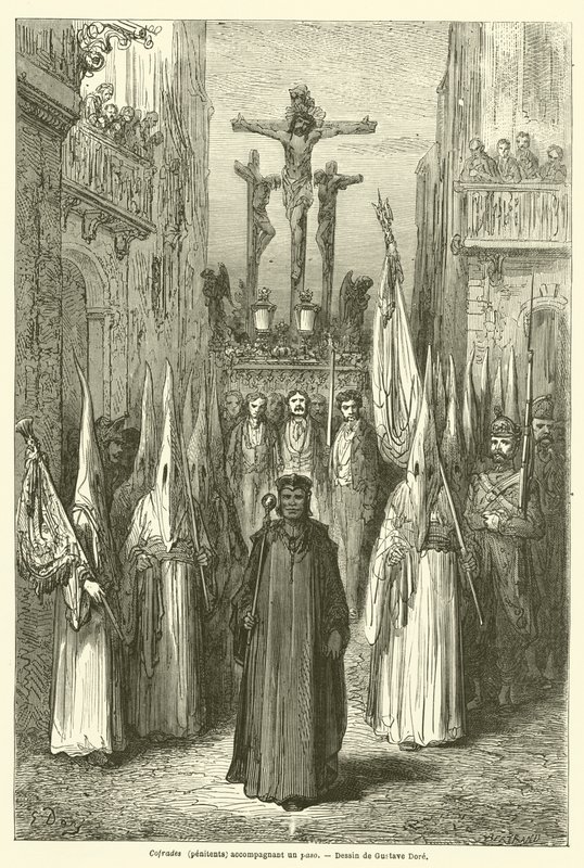 Veljeskunnat (katuvat) mukana askeleen tekijältä Gustave after Dore