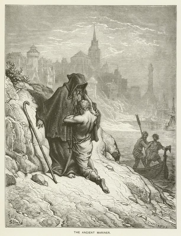 Muinainen merimies tekijältä Gustave after Dore