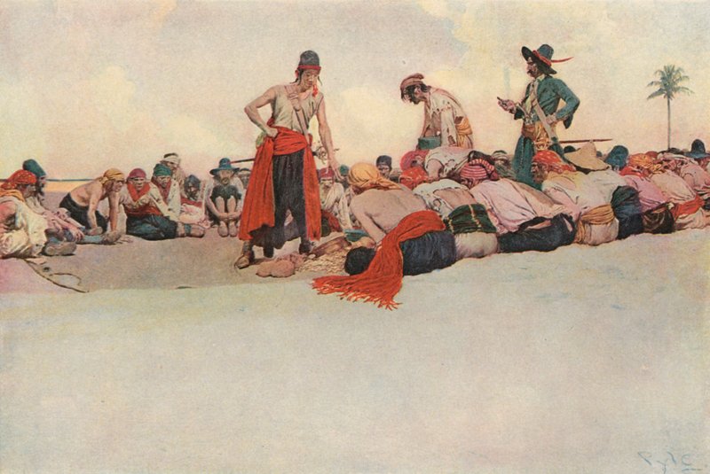 Joten aarre jaettiin tekijältä after Howard Pyle