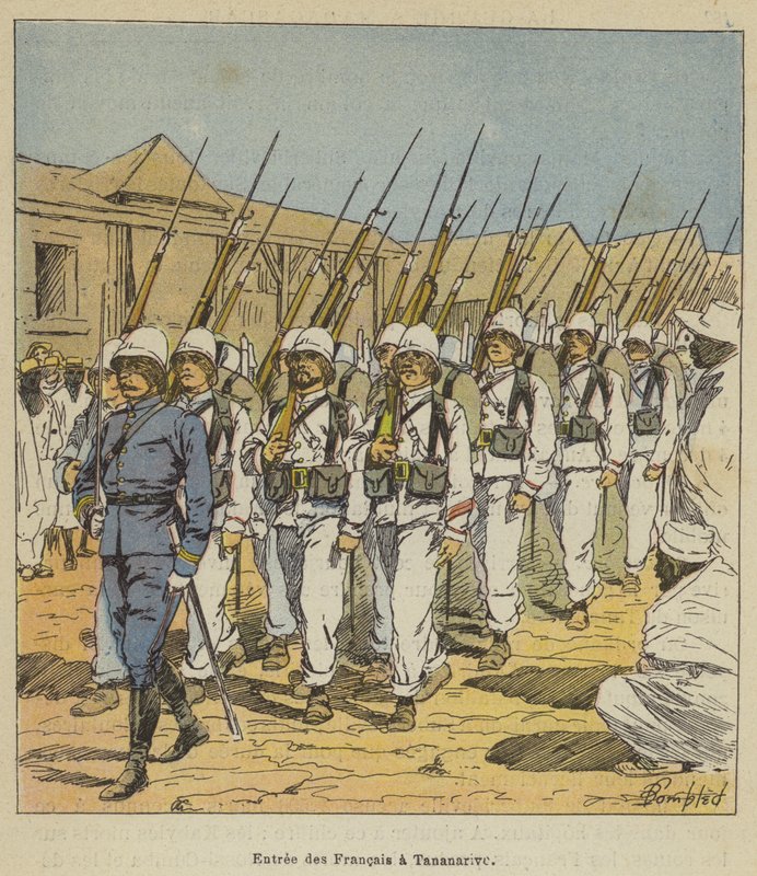Ranskan tulo Antananarivoon tekijältä after Louis Charles Bombled