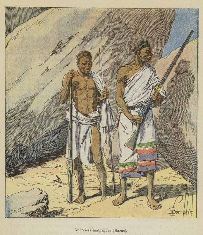 Madagaskarin soturit, Baras tekijältä after Louis Charles Bombled