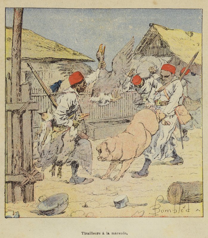 Ryöstelevät taistelijat tekijältä after Louis Charles Bombled